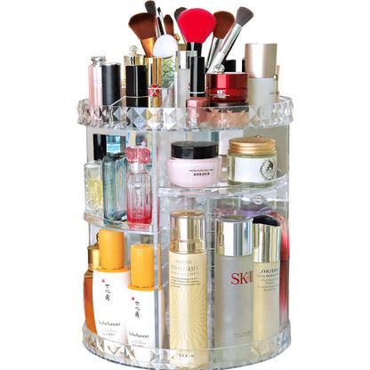 Diamond pattern cosmetics storage box 360 rotation Acrylic box dressing table lipstick skin care products storage