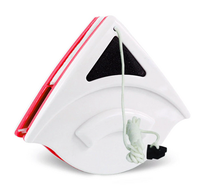 Red and White Magnetic Window Cleaner on a White Background